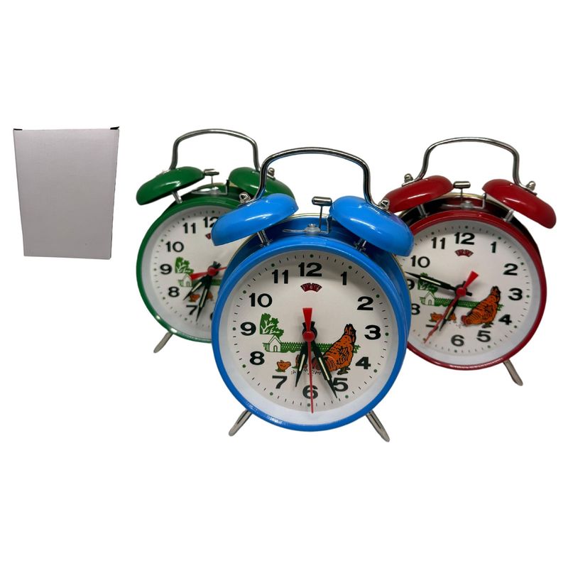 MAZUGI - Reloj Despertador Grande Con Alarma Alta, Metálico 3 Colores