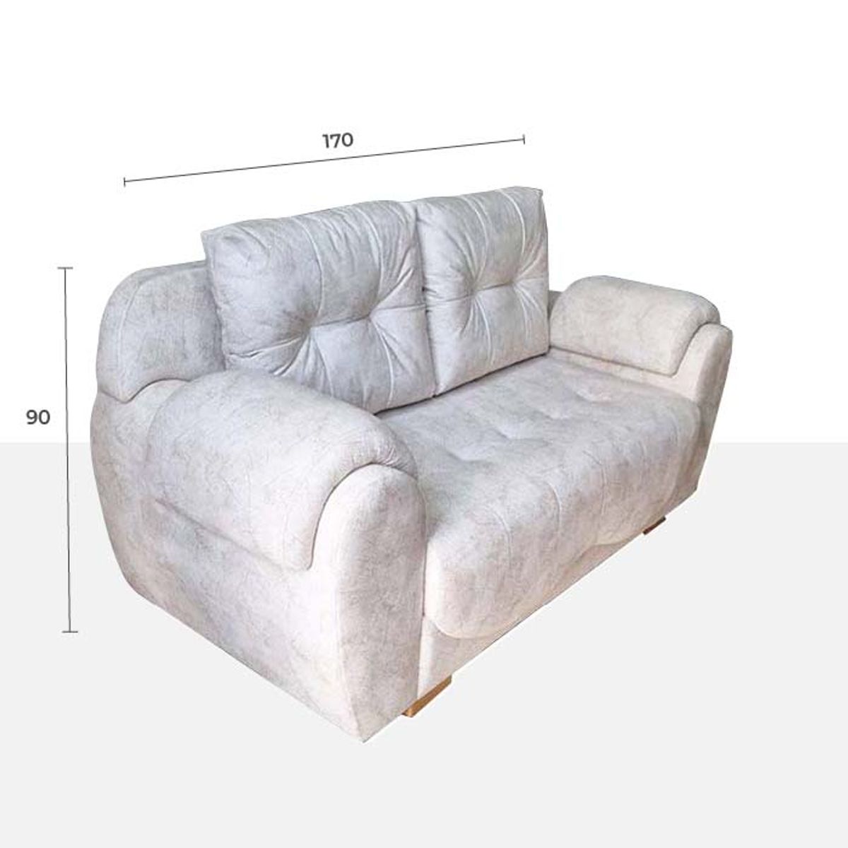 GENERICO - SOFA DE 2 PUESTOS BARLOVENTO EN TELA COLOR BEIGE ANTIFLUIDOS.