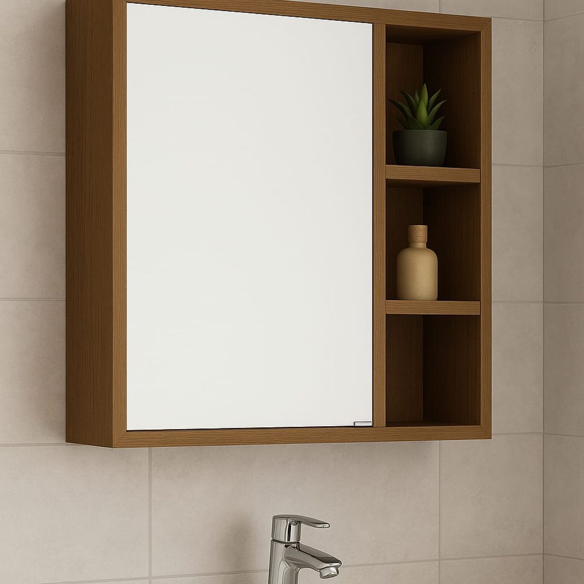 GENERICO - Mueble organizador para baño con espejo