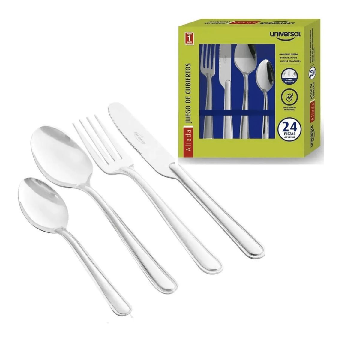 UNIVERSAL ROYAL - Juego De Cubiertos Quirama I06470 6 Puestos X4 Piezas