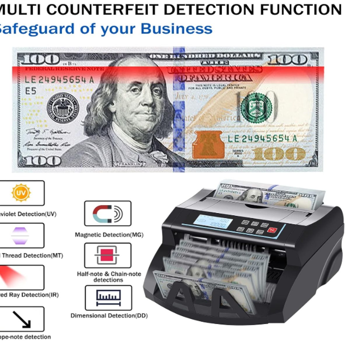 ELEGANT - Contador de dinero de la máquina de contador de dinero