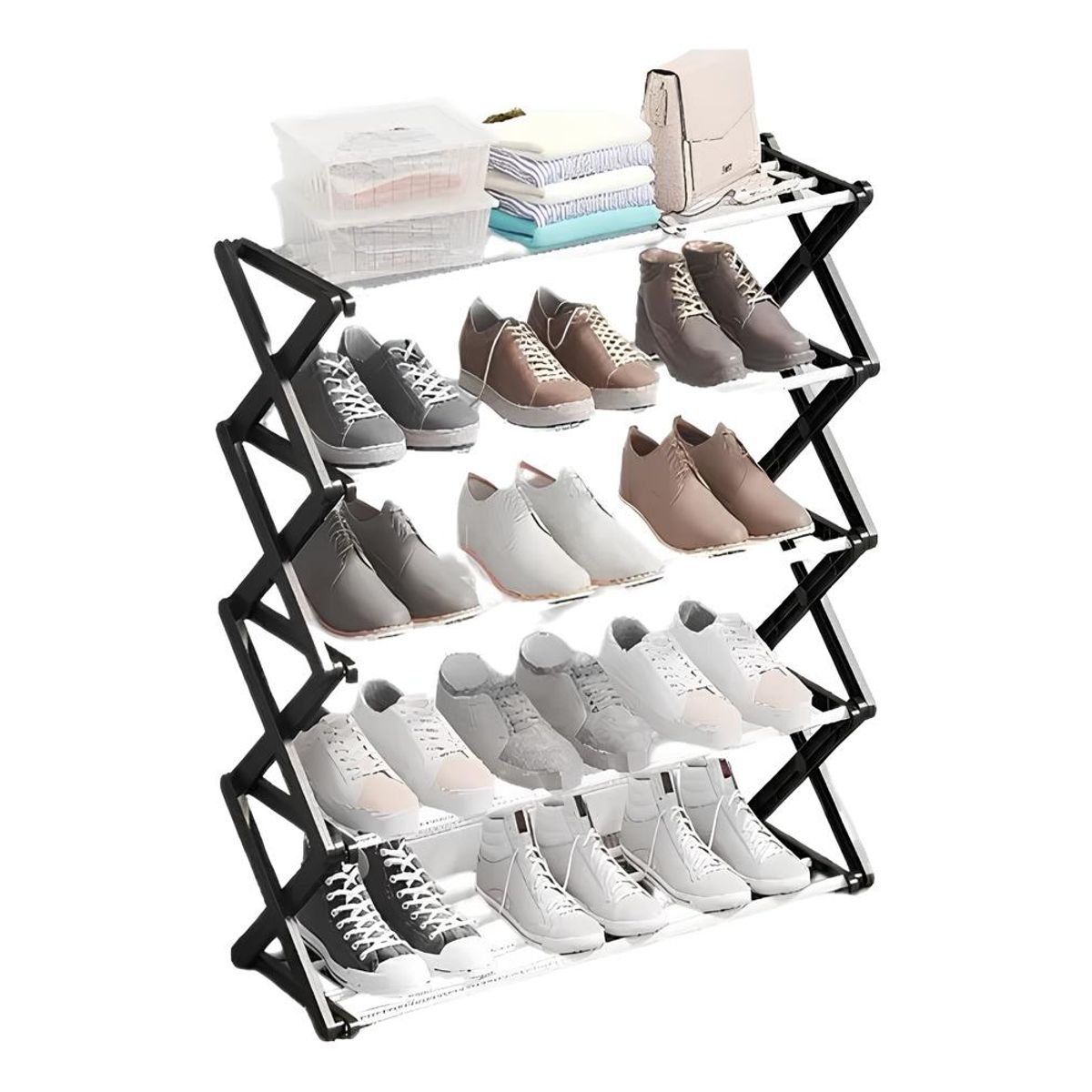GENERICO - Organizador Zapatero de 5 niveles en forma de  X laterales