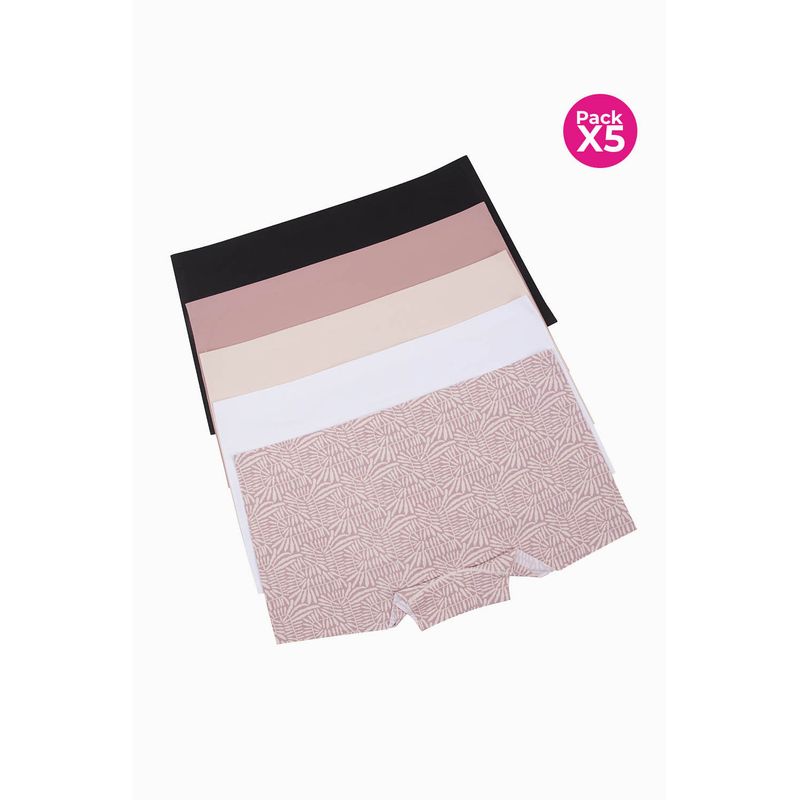 LILI PINK - Panty bóxer en microfibra paquete x5