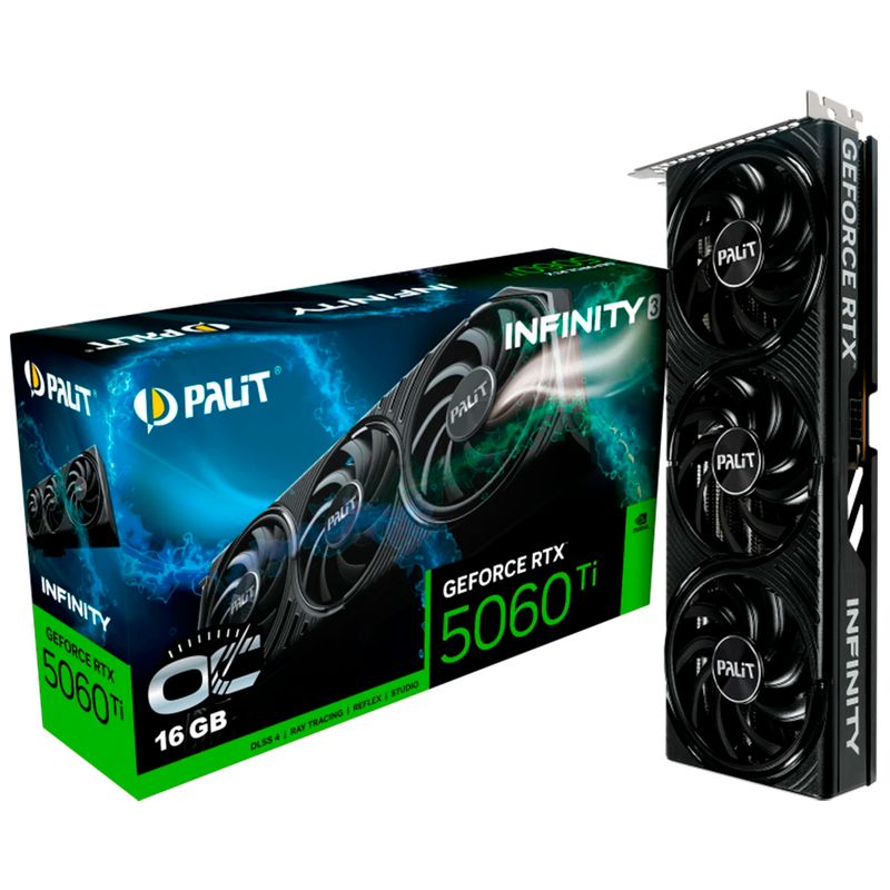 NVIDIA - Tarjeta De Vídeo PALIT GeForce RTX 5060 Ti Infinity 3 OC GDDR7 16GB