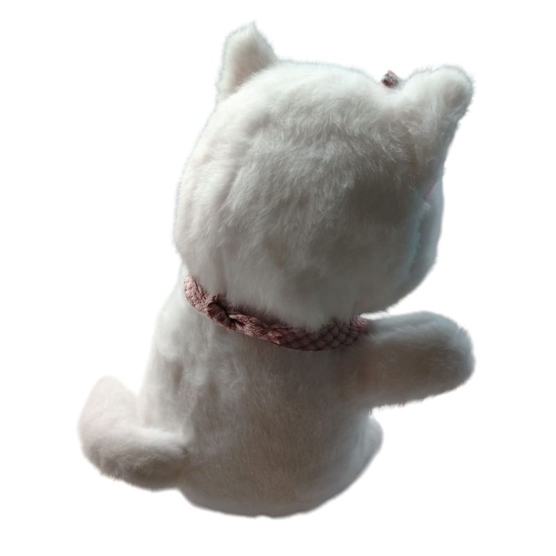 GENERICO - Peluchito Gatito Blanco con Detalles Rosados y Moñito