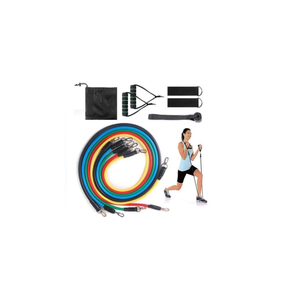 SKY - Kit De Bandas Elásticas Tubulares Resistencia Ejercicio Gym