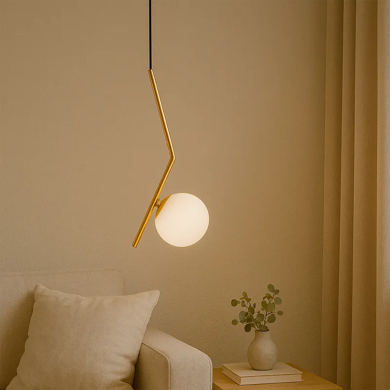 DECOLUM - Lámpara vector bastón dorado