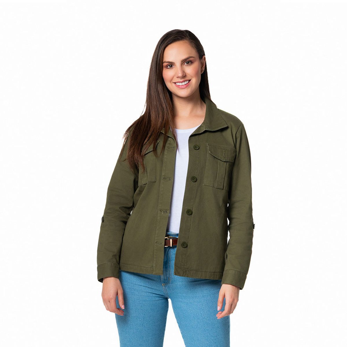 LEC LEE - Chaqueta Dril para Mujer VerdeXL