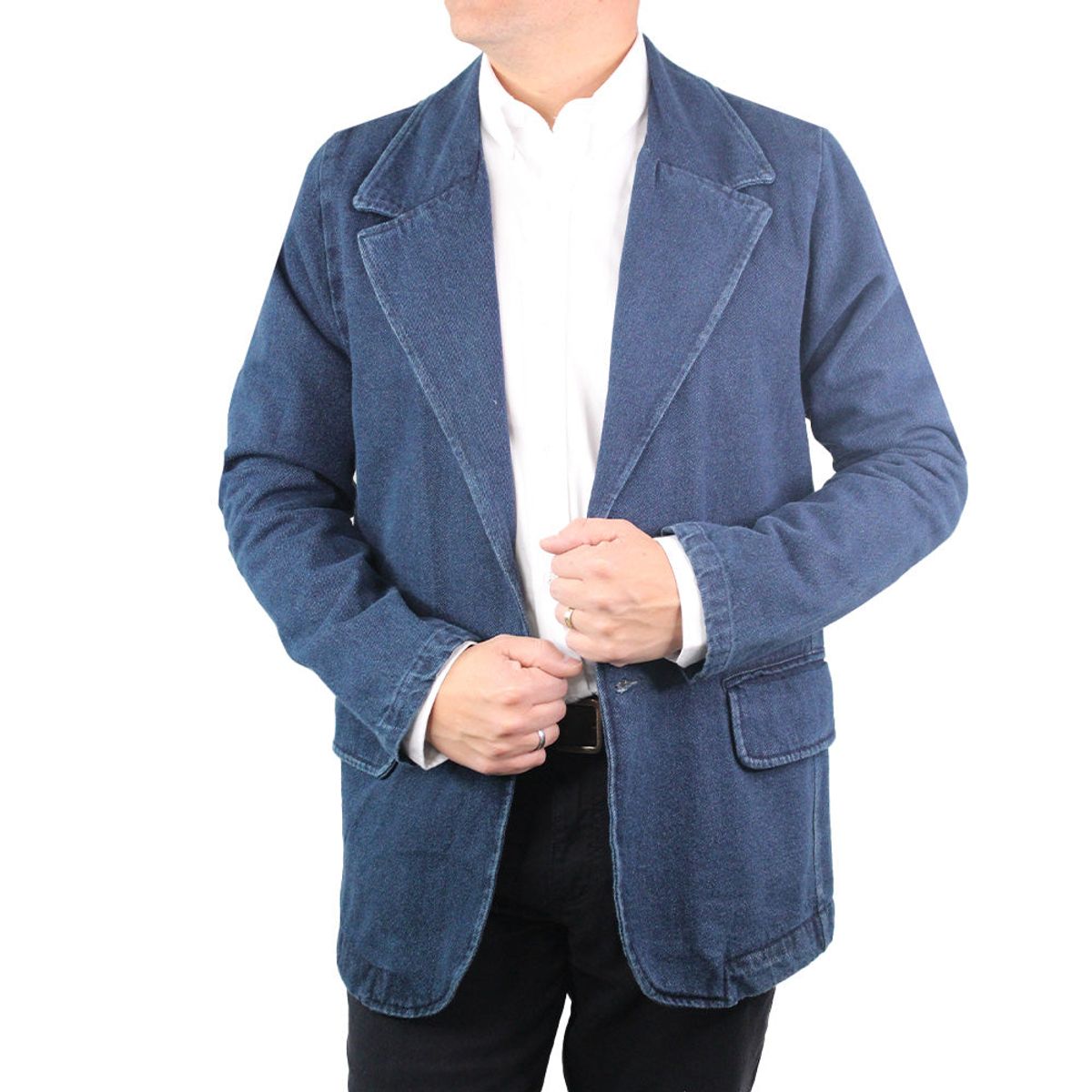 LEC LEE - Chaqueta tipo Blazer en Denim para hombre XL