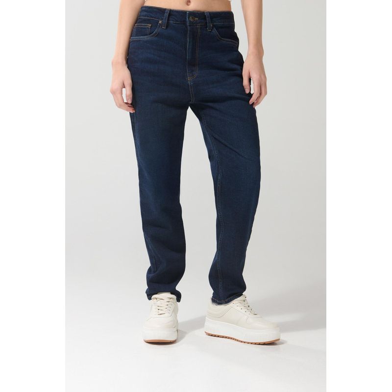 KOAJ - KOAJ Jean azul intenso tipo mom con bota recta y súper tiro  Mujer