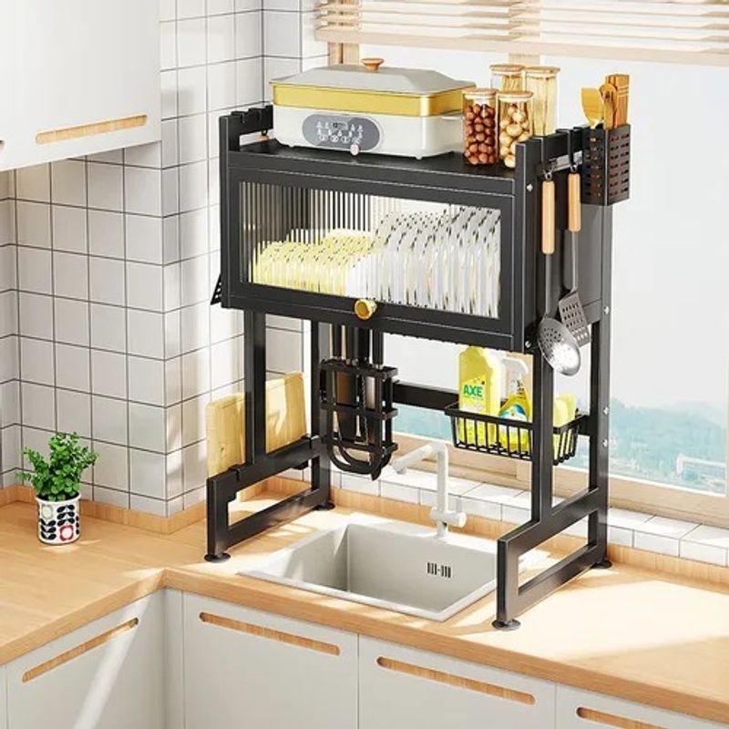 GENERICO - Organizador Escurridor Loza Platos Acero Inoxidable Con Gabinete 65cm
