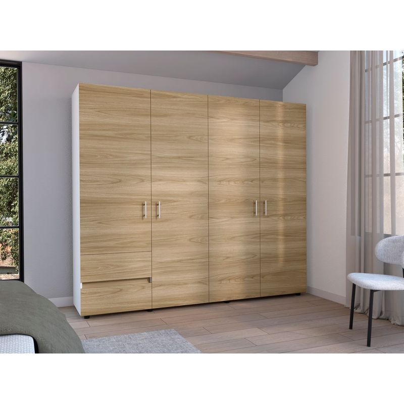 RTA MUEBLES - Closet Dassel CBF 10884 Blanco+Fresno 200x230x51.5cm RTA
