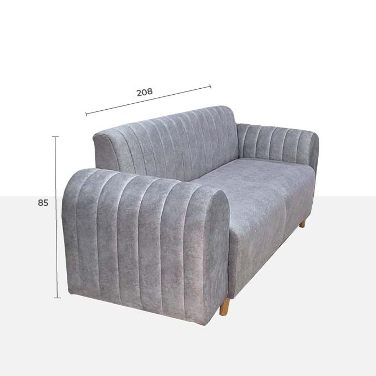 GENERICO - SOFA DE 3 PUESTOS MARSELLA EN TELA ANTIFLUIDOS GRIS PLATA.
