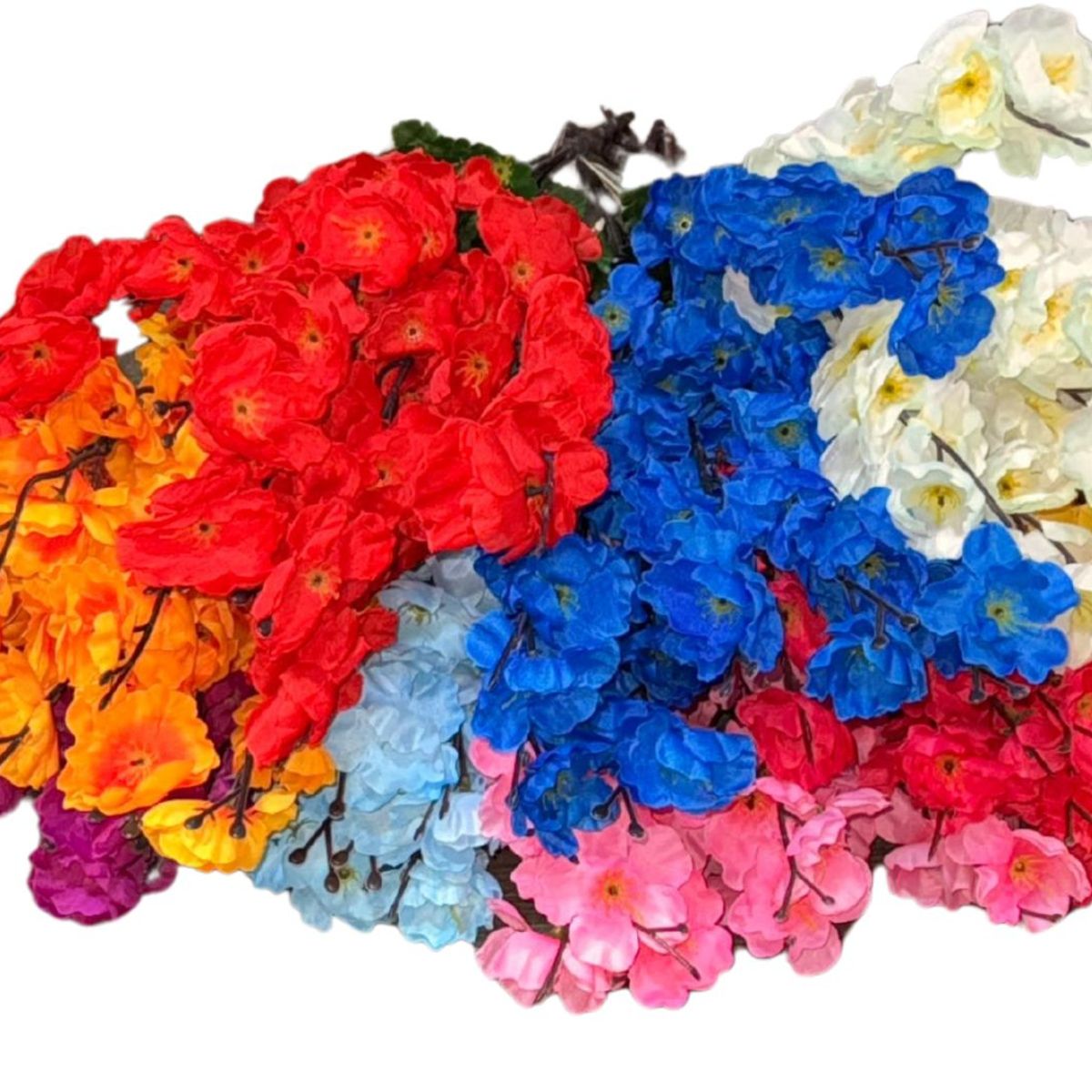 MAZUGI - Flores Cerezo Artificial Deco Ramas Hogar 55cm X1und 7 Color