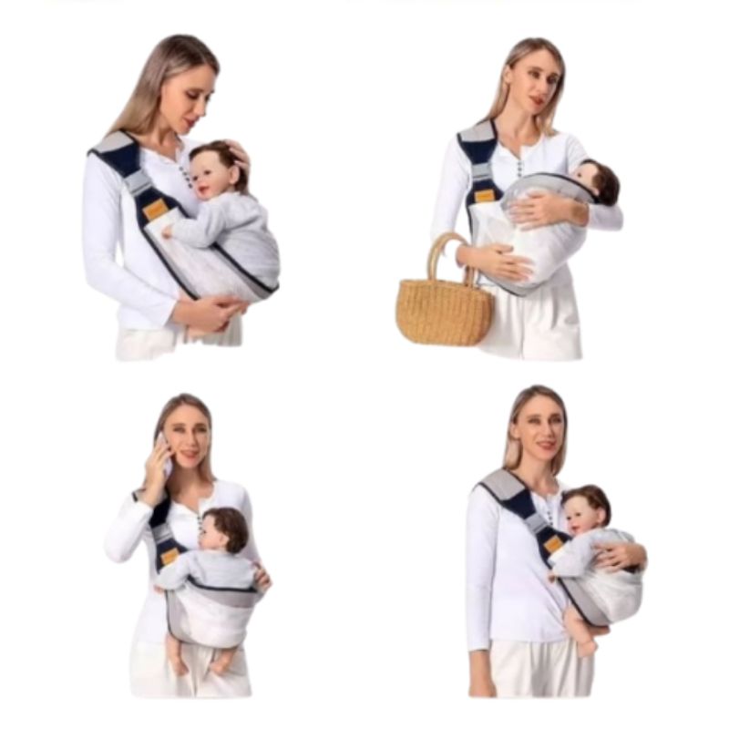 GENERICO - Cargador Tipo Fular Ajustable y Transpirable para Bebés  Soporte Ergonómico  GRIS