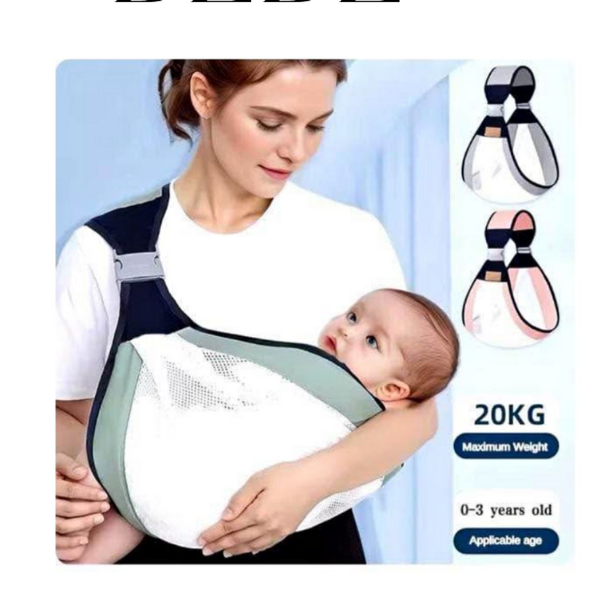 GENERICO - Cargador Tipo Fular Ajustable y Transpirable para Bebés  Soporte Ergonómico  GRIS