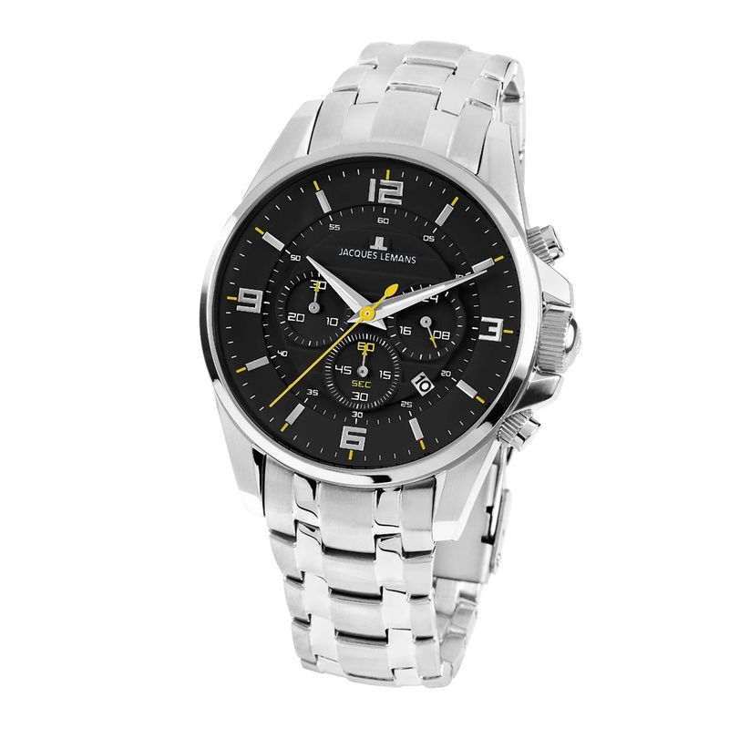 JACQUES LEMANS - Reloj hombre negro JL con 5 Complementos Premium