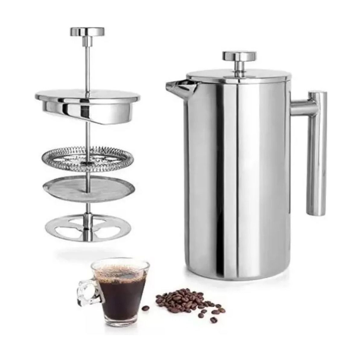 GENERICO - Cafetera Prensa Francesa En Acero Inoxidable 800ml