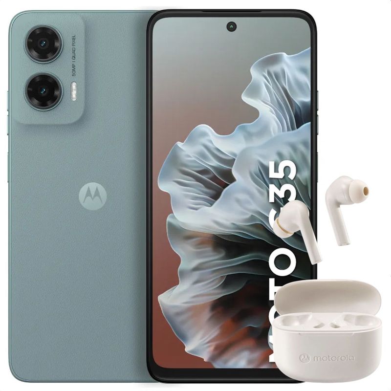 MOTOROLA - Celular Motorola Moto G35 5G 256GB /4GB Gris + Moto Buds 065 Wht