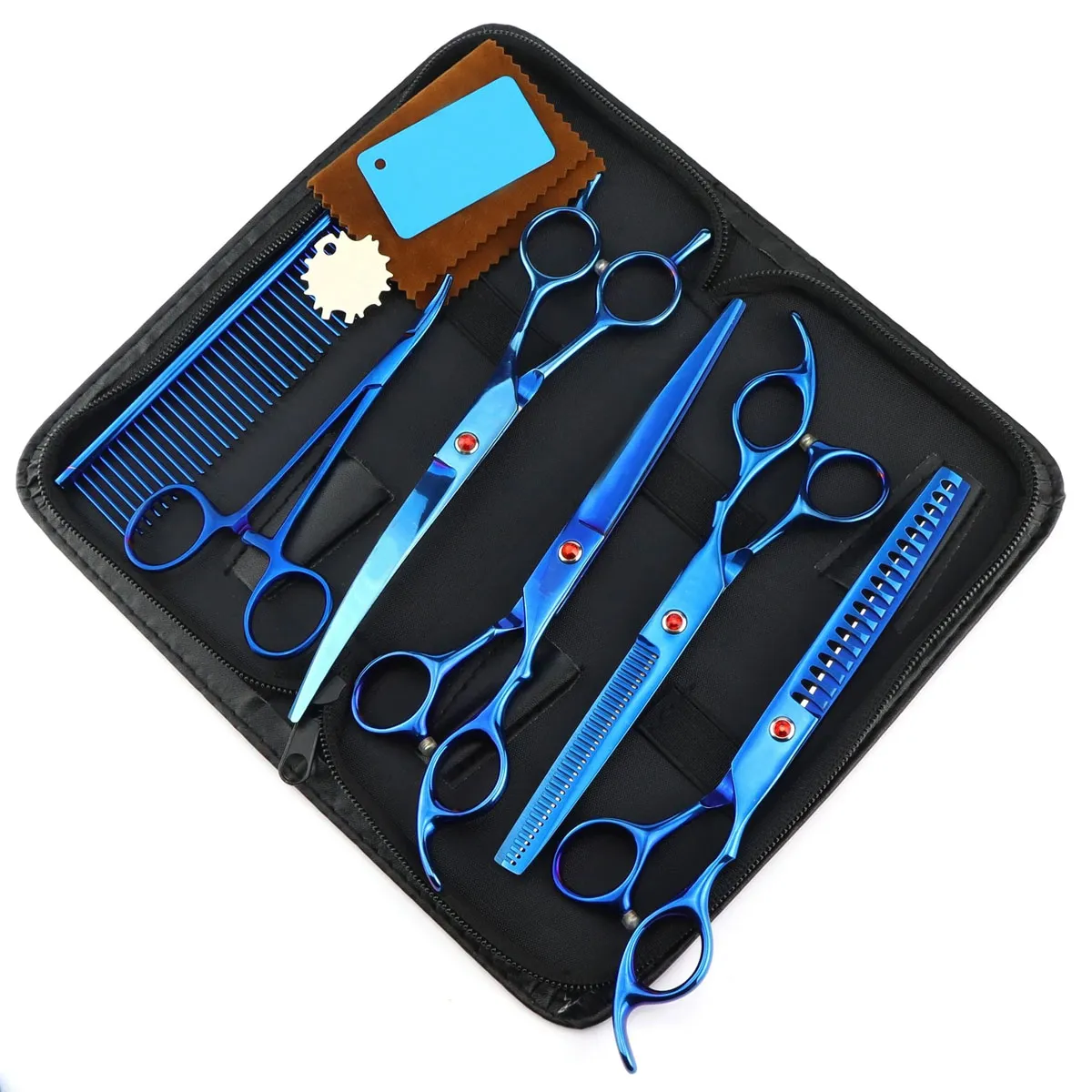 GENERICO - Kit Tijeras Para Peluqueria Canina Perros Grooming 6 Piezas