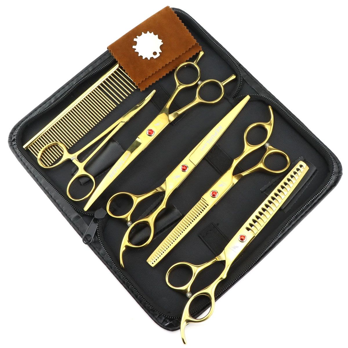 GENERICO - Kit Tijeras Para Peluqueria Canina Perros Grooming 6 Piezas