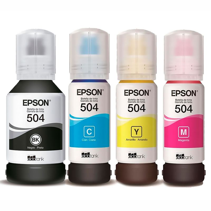 EPSON - Tinta Epson 504 para impresoras L4150 L4160 L6161 L6171 KITX4