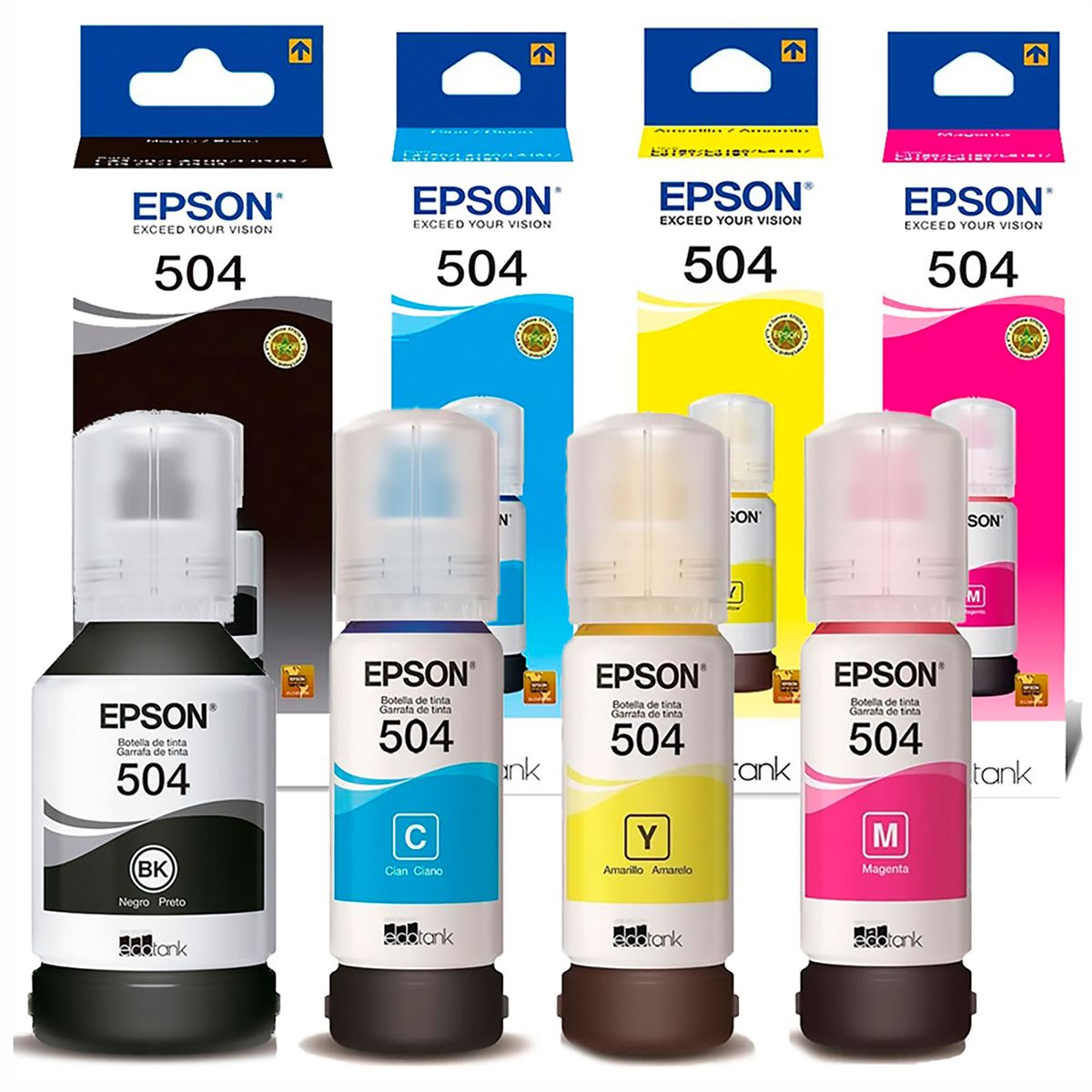 EPSON - Tinta Epson 504 para impresoras L4150 L4160 L6161 L6171 KITX4
