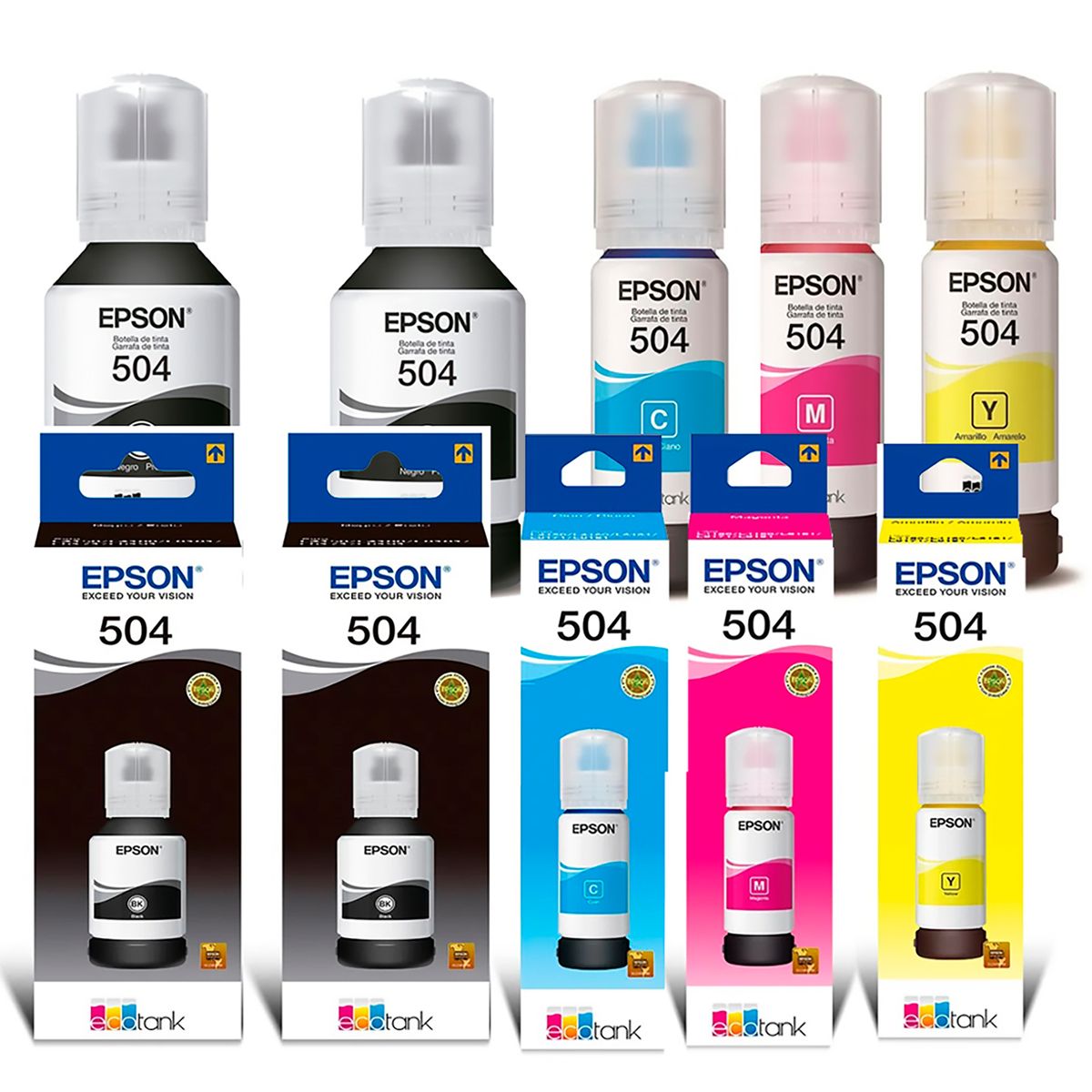 EPSON - Tinta Epson 504 para impresoras L4150 L4160 L6161 L6171 KITX5