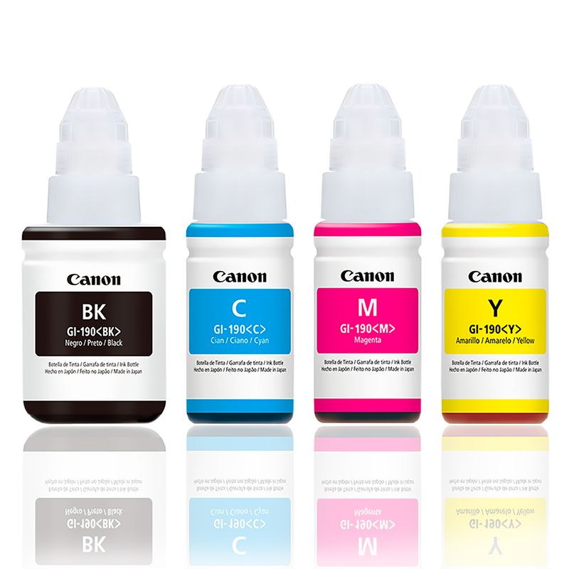 CANON - Tinta Canon GI190 para impresoras G1100 G2100 G3100 G3110 G4100 KITX4