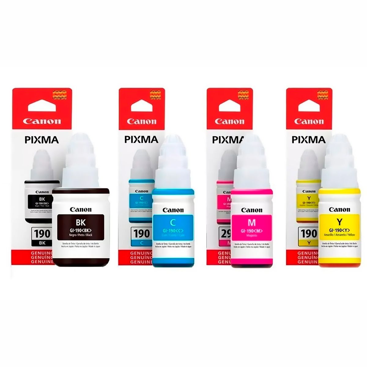 CANON - Tinta Canon GI190 para impresoras G1100 G2100 G3100 G3110 G4100 KITX4