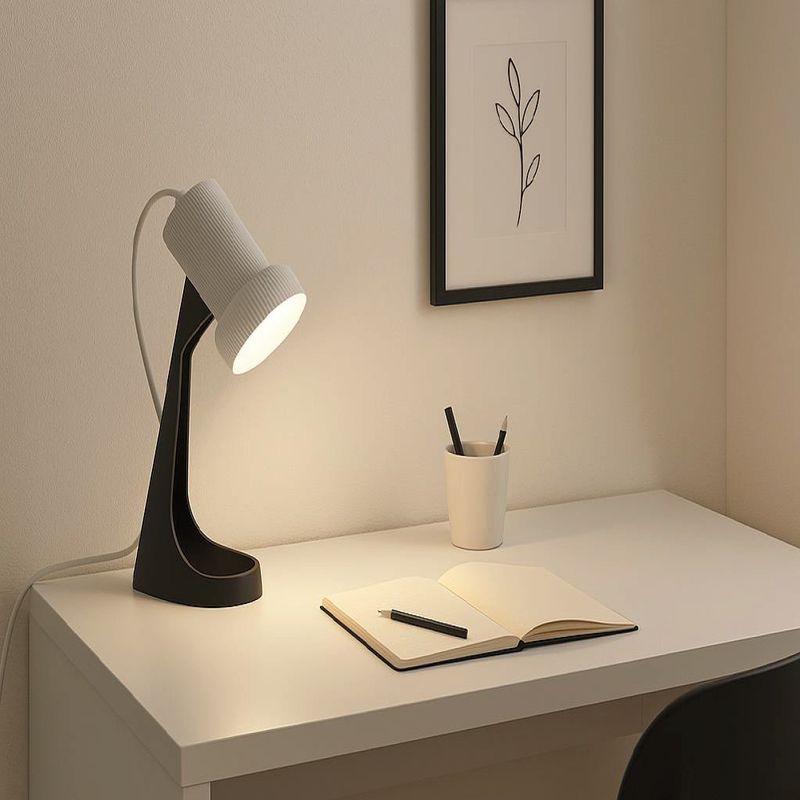 DECOLUM - Lámpara mesa dim blanco y negro