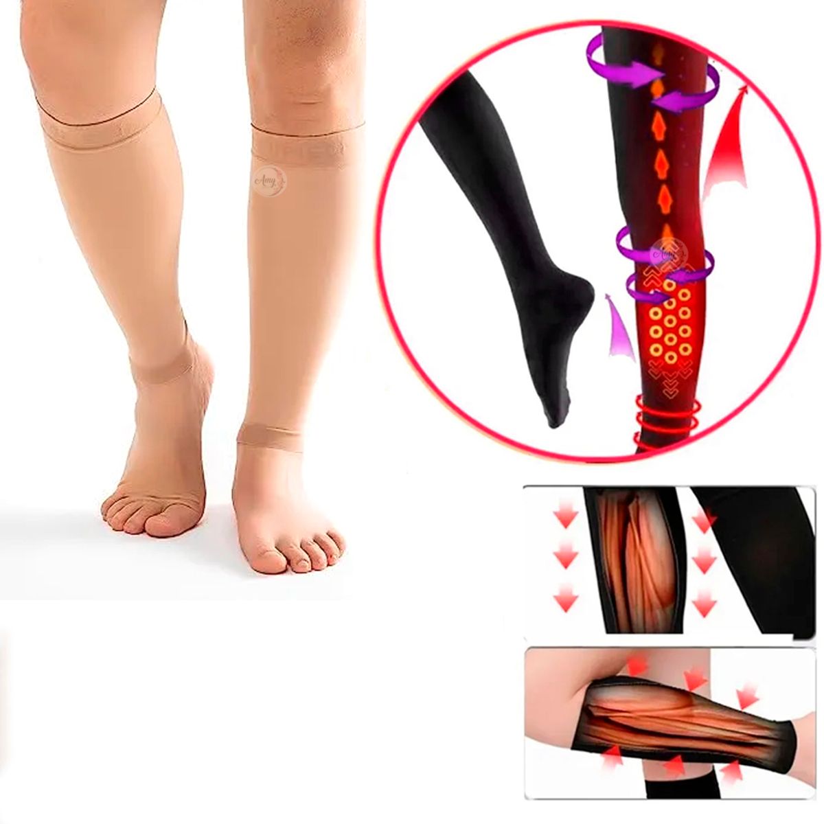 GENERICO - Medias De Compresión Para Pantorrilla Talla M