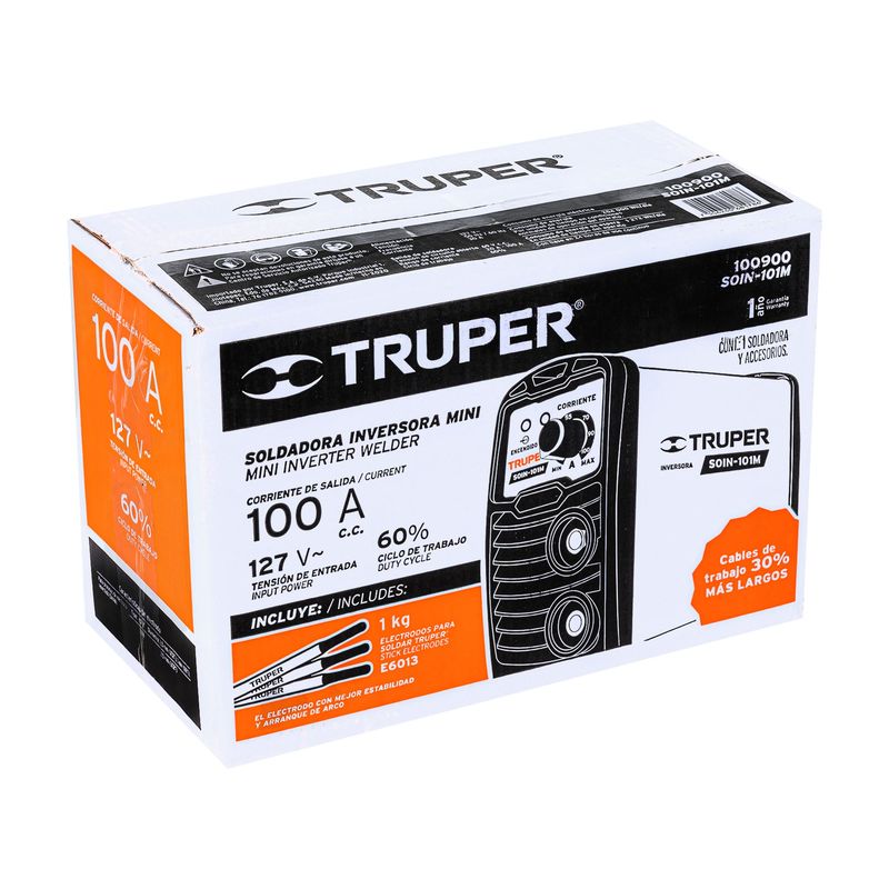 TRUPER - Soldador Inversor De Corriente Profesional De 100 A Y 120 V Truper