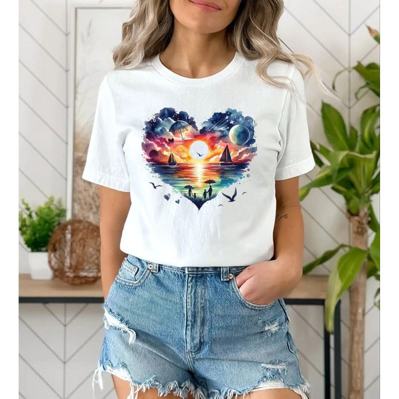 FLORESA - Camiseta Mujer Manga Corta Cuello Redondo Floresa