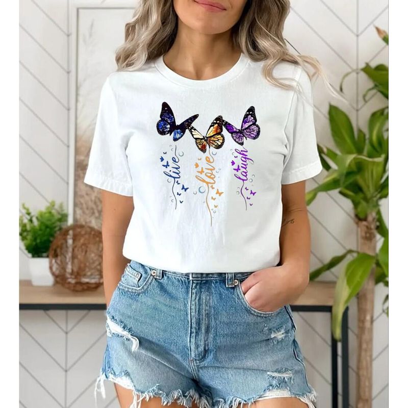 FLORESA - Camiseta Mujer Manga Corta Cuello Redondo Floresa