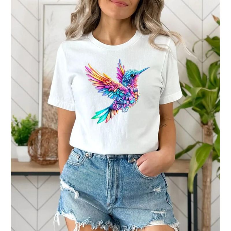 FLORESA - Camiseta Mujer Manga Corta Cuello Redondo Floresa