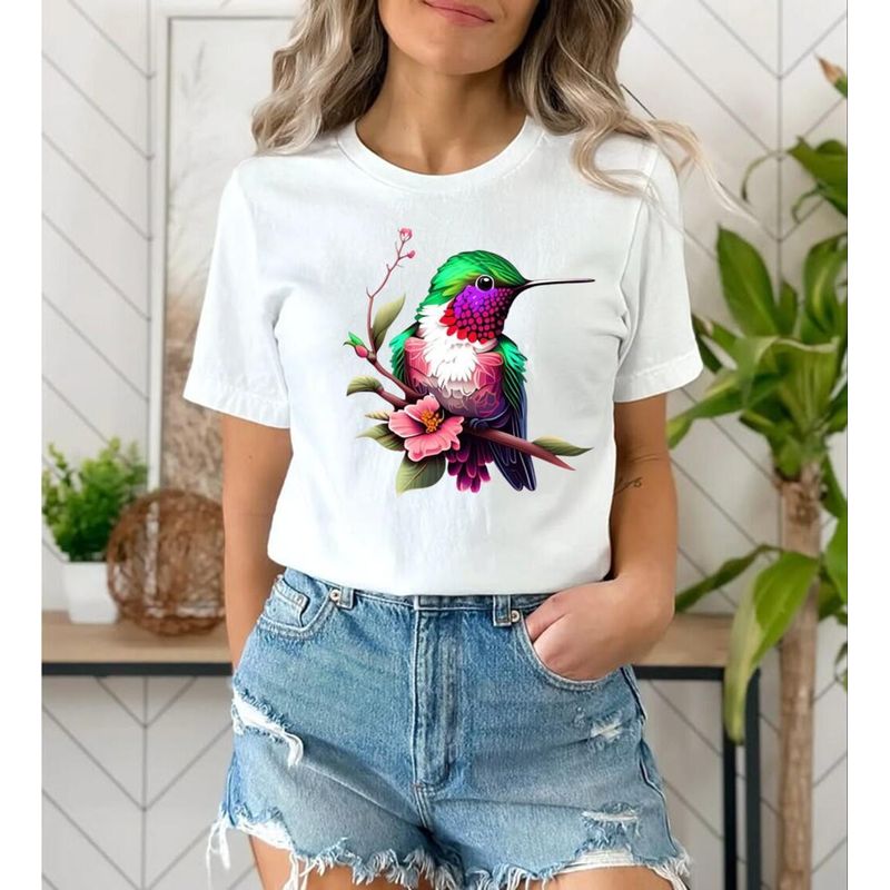 FLORESA - Camiseta Mujer Manga Corta Cuello Redondo Floresa