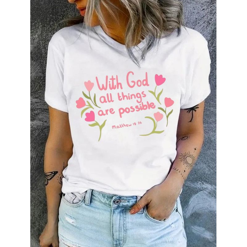 ISMI - Camiseta Mujer Manga Corta Cuello Redondo Ismi Florece