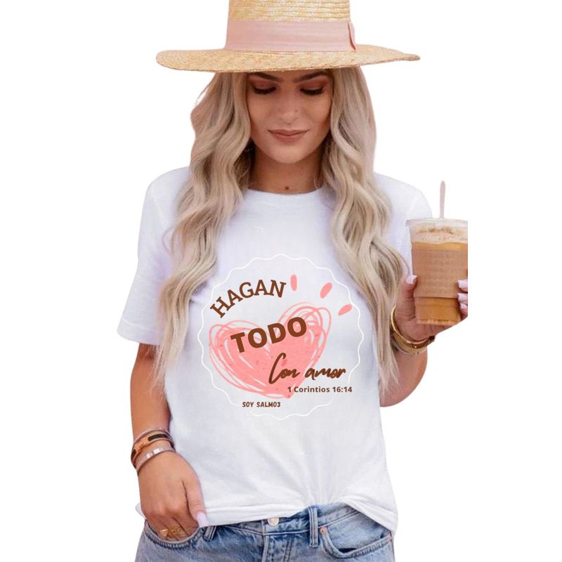 ISMI - Camiseta Mujer Manga Corta Cuello Redondo Ismi Florece