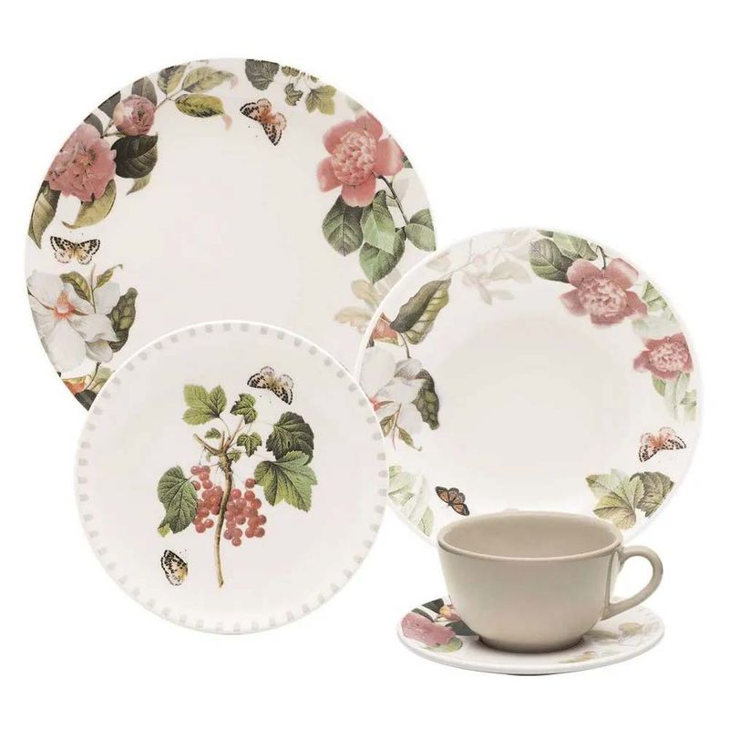 OXFORD - VAJILLA CERAMICA 20 PZAS 4PTOS GARDEN