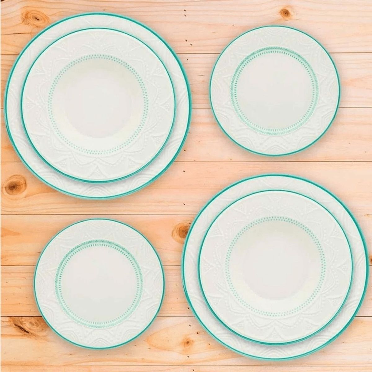 OXFORD - VAJILLA CERAMICA 20 PZAS 4PTOS SKY