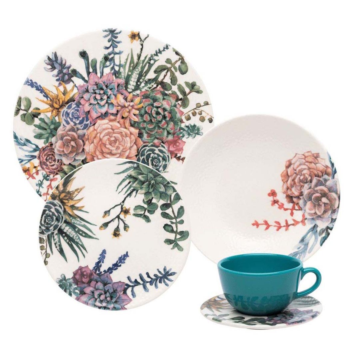 OXFORD - VAJILLA CERAMICA 20 PZAS 4PTOS UNNI BOTHANICA