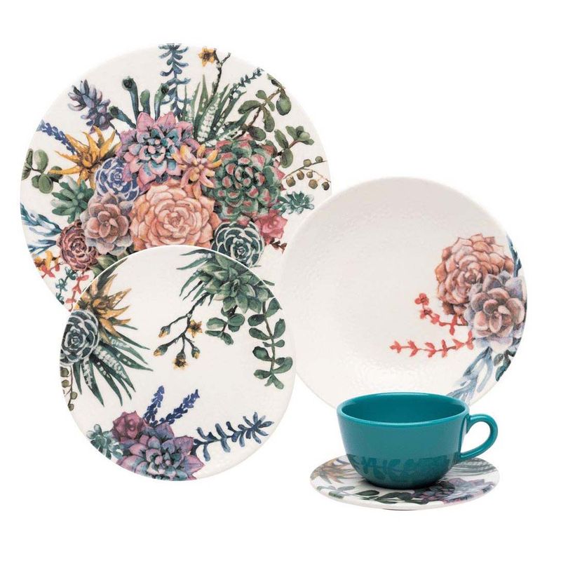 OXFORD - VAJILLA CERAMICA 20 PZAS 4PTOS UNNI BOTHANICA