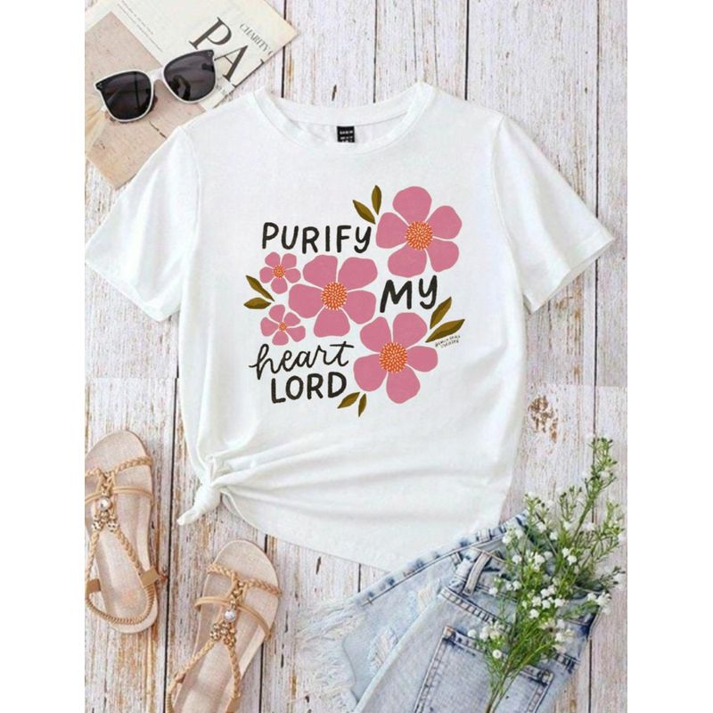 ISMI - Camiseta Mujer Manga Corta Cuello Redondo Ismi Florece