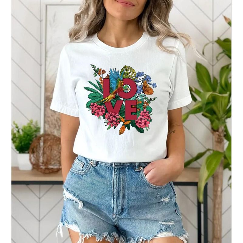 FLORESA - Camiseta Mujer Manga Corta Cuello Redondo Floresa
