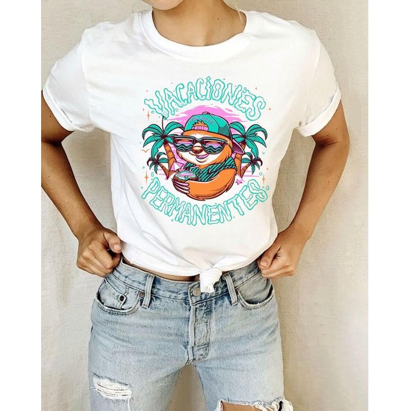 FLORESA - Camiseta Mujer Manga Corta Cuello Redondo Floresa