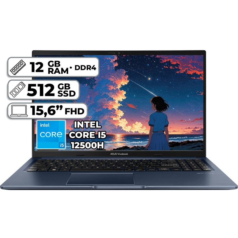 ASUS - PORTÁTIL ASUS X1502ZA-EJ2443 INTEL CORE I5-12500H 12GB RAM 512GB SSD 156 FHD