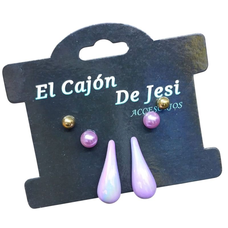 VANIDADES COLLECTIONS - Aretes Para Mujer Set x3 pares Aretes De Moda