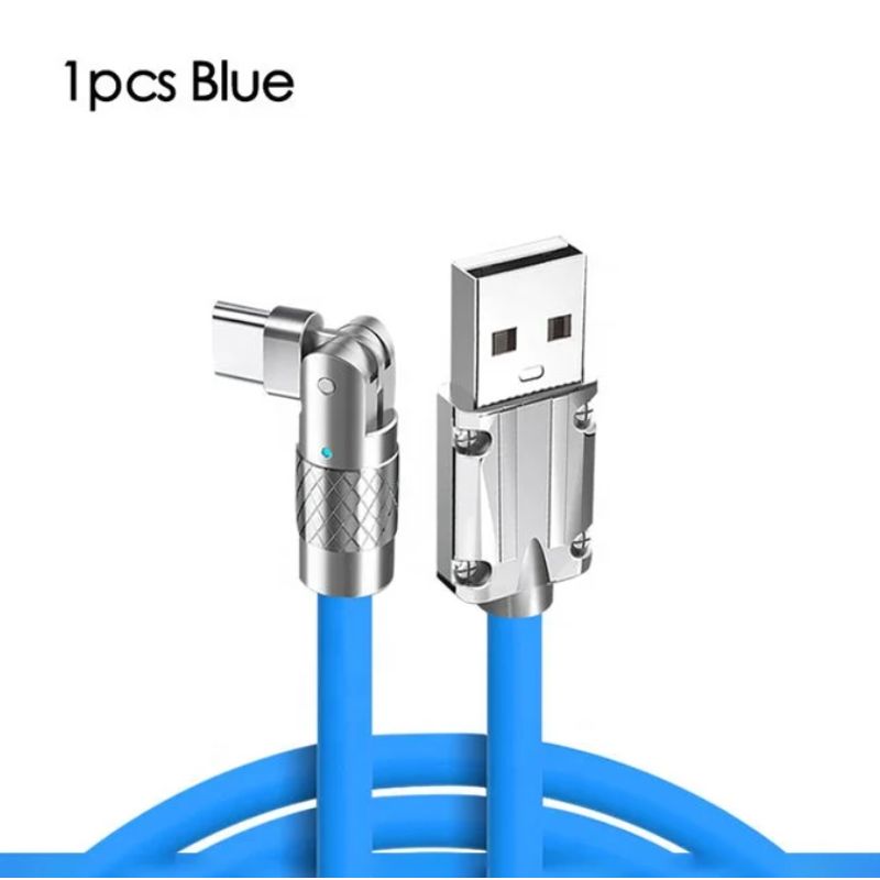 GENERICO - Cable de Carga Rapida 120W Hyper 180° USB a Typo-C  Lightning