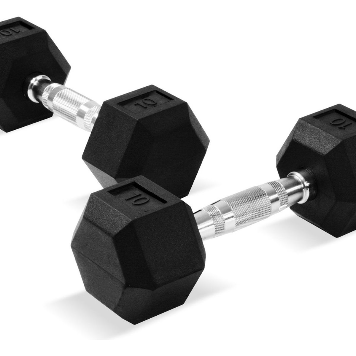 CENTURFIT - Pesas Mancuernas Hexagonales 10 LB Encauchadas 2x5 kgsPar Pesas Deportivas Recubiertas En Goma Antideslizante Fitness